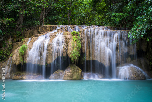 Fototapeta Naklejka Na Ścianę i Meble -  Waterfall in Erawan National park, Thailand