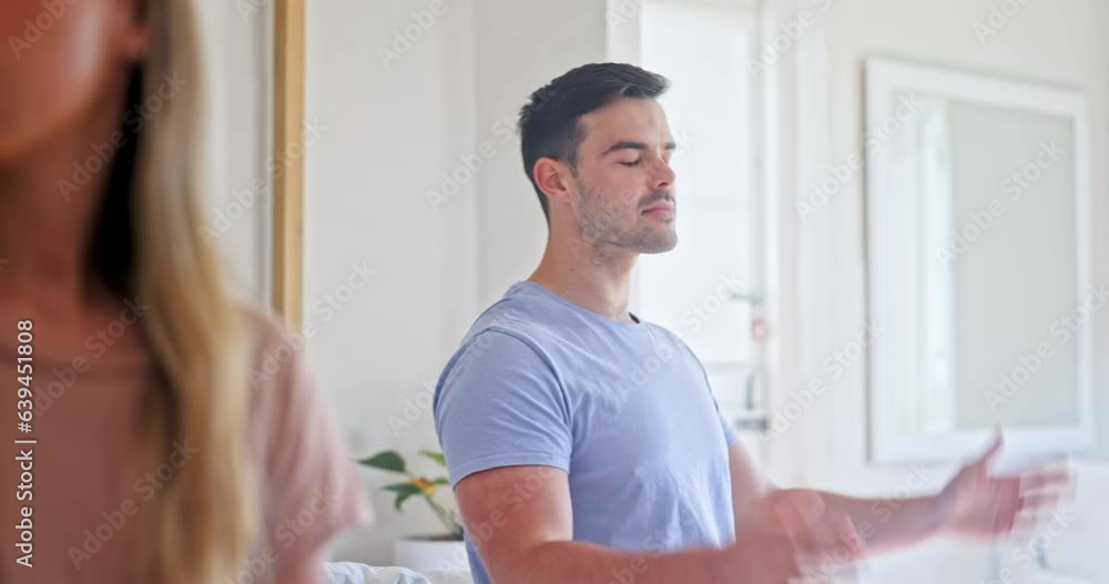 Frustrated couple, fight and divorce in conflict or disagreement on bed together at home. Unhappy woman and man in bedroom dispute, cheating affair or breakup sequence in toxic relationship in house Frustrated couple, fight and divorce in conflict or disagreement on bed together at home. Unhappy woman and man in bedroom dispute, cheating affair or breakup sequence in toxic relationship in house