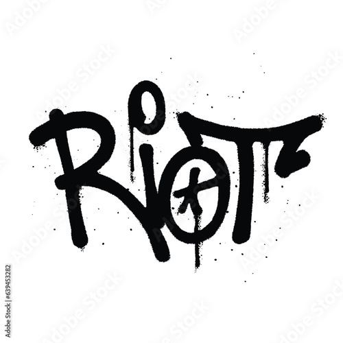 Graffiti spray paint Word Riot Isolated Vector