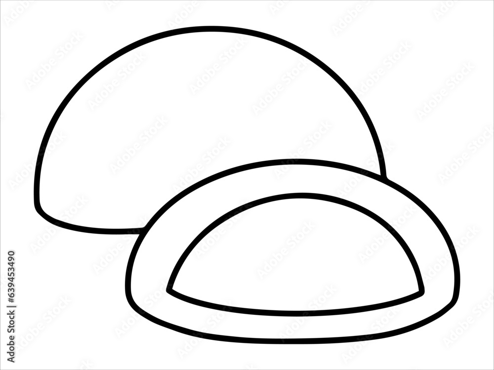 Food Outline Meat bun or Bread Food Line Art icon Food Outline Meat bun or Bread Food Line Art icon