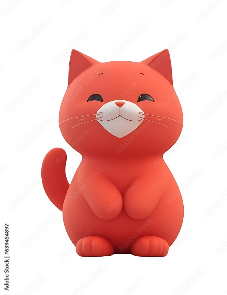 Lovely cute cat 3d cartoon design isolated on white background Lovely cute cat 3d cartoon design isolated on white background