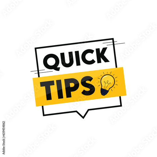 Quick tips flat design vector.