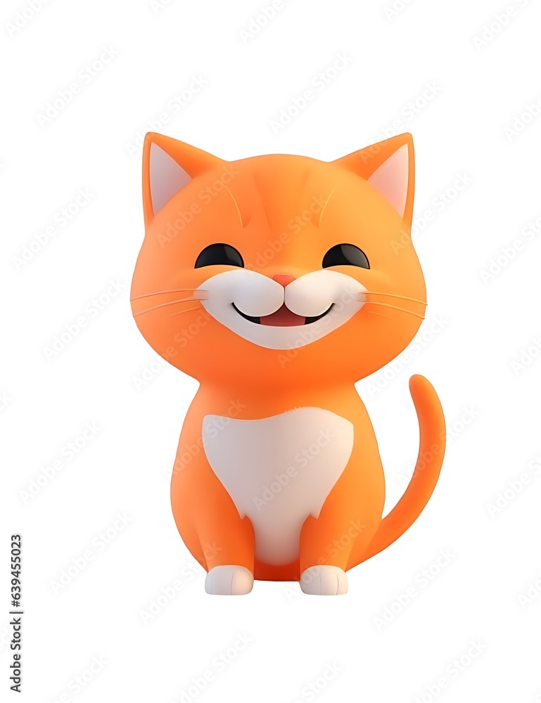 Lovely cute cat 3d cartoon design isolated on white background Lovely cute cat 3d cartoon design isolated on white background
