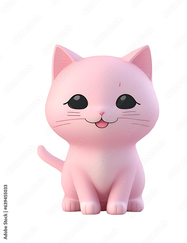 Lovely cute cat 3d cartoon design isolated on white background Lovely cute cat 3d cartoon design isolated on white background