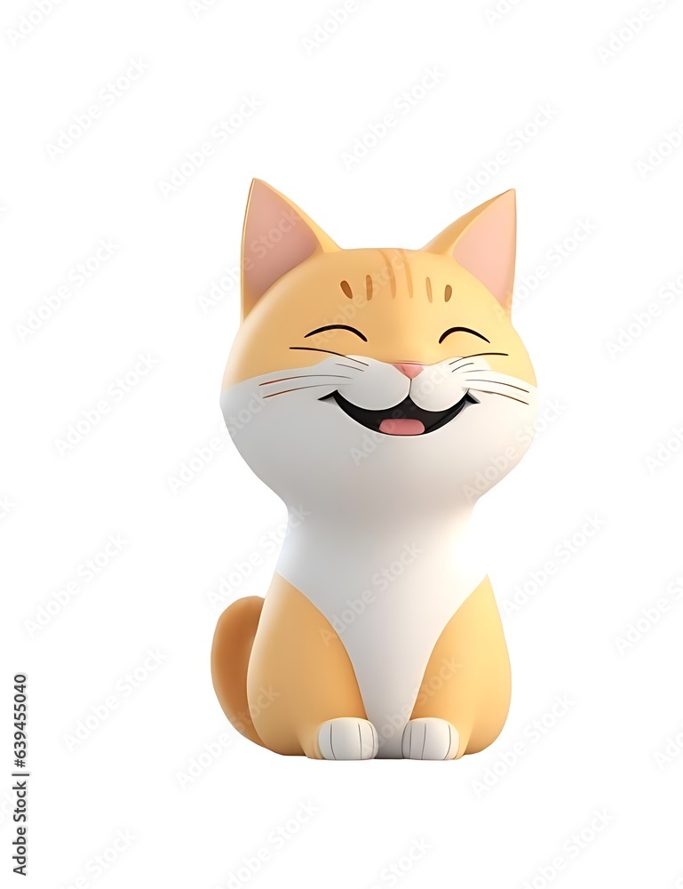 Lovely cute cat 3d cartoon design isolated on white background Lovely cute cat 3d cartoon design isolated on white background