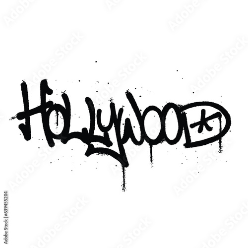 Graffiti spray paint Word Hollywood Isolated Vector