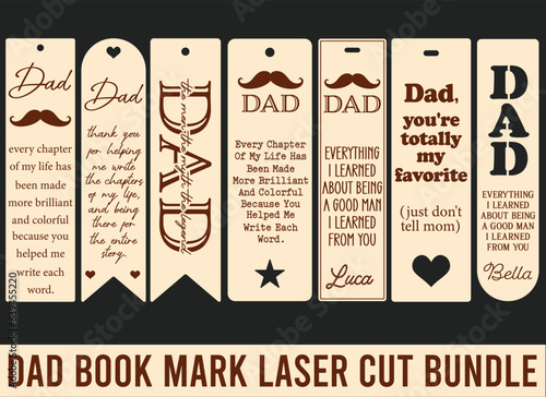 Father's Day bookmark laser cut bundle