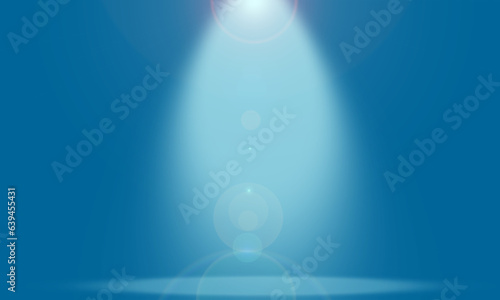 Lens flare background stage background  blue light 