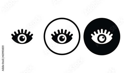 icon eye open black outline for web site design 
and mobile dark mode apps 
Vector illustration on a white background
