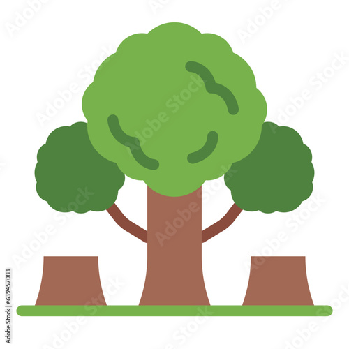 Deforestation flat icon photo