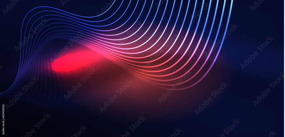 Abstract background neon wave. Hi-tech design for wallpaper, banner, background, landing page, wall art, invitation, prints, posters Abstract background neon wave. Hi-tech design for wallpaper, banner, background, landing page, wall art, invitation, prints, posters