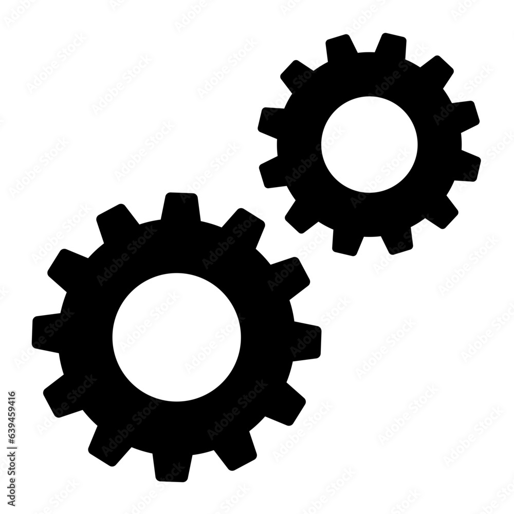 Gear Setting solid glyph icon Gear Setting solid glyph icon