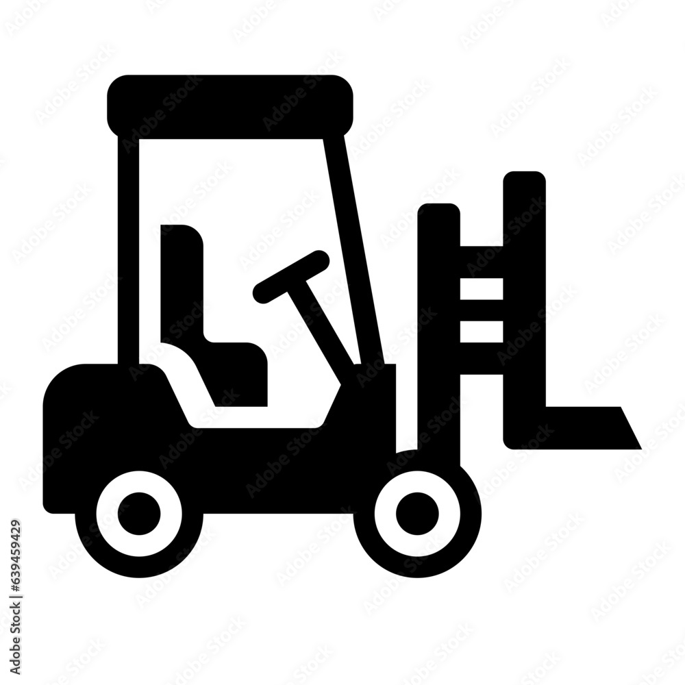 Forklift solid glyph icon