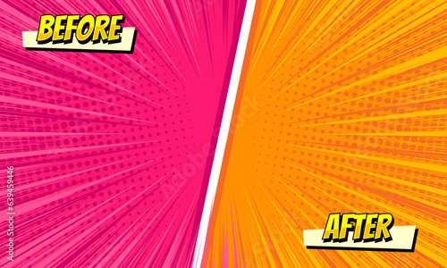 Comic before and after template background design