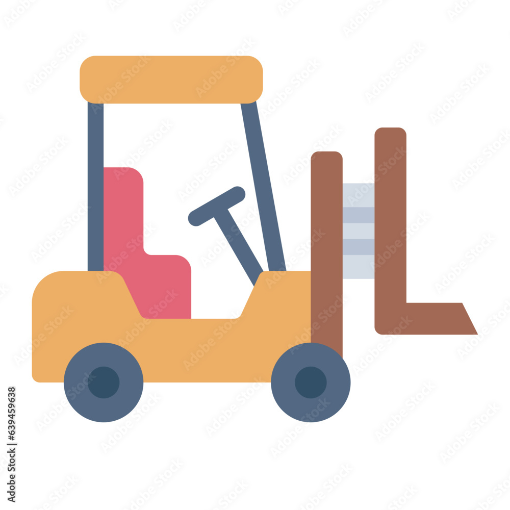 Forklift flat icon