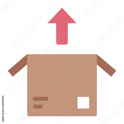 Unboxing cardboard flat icon