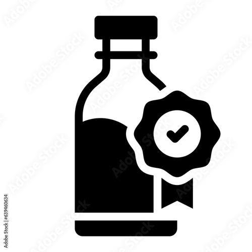Milk Bootle top Quality Control solid glyph icon