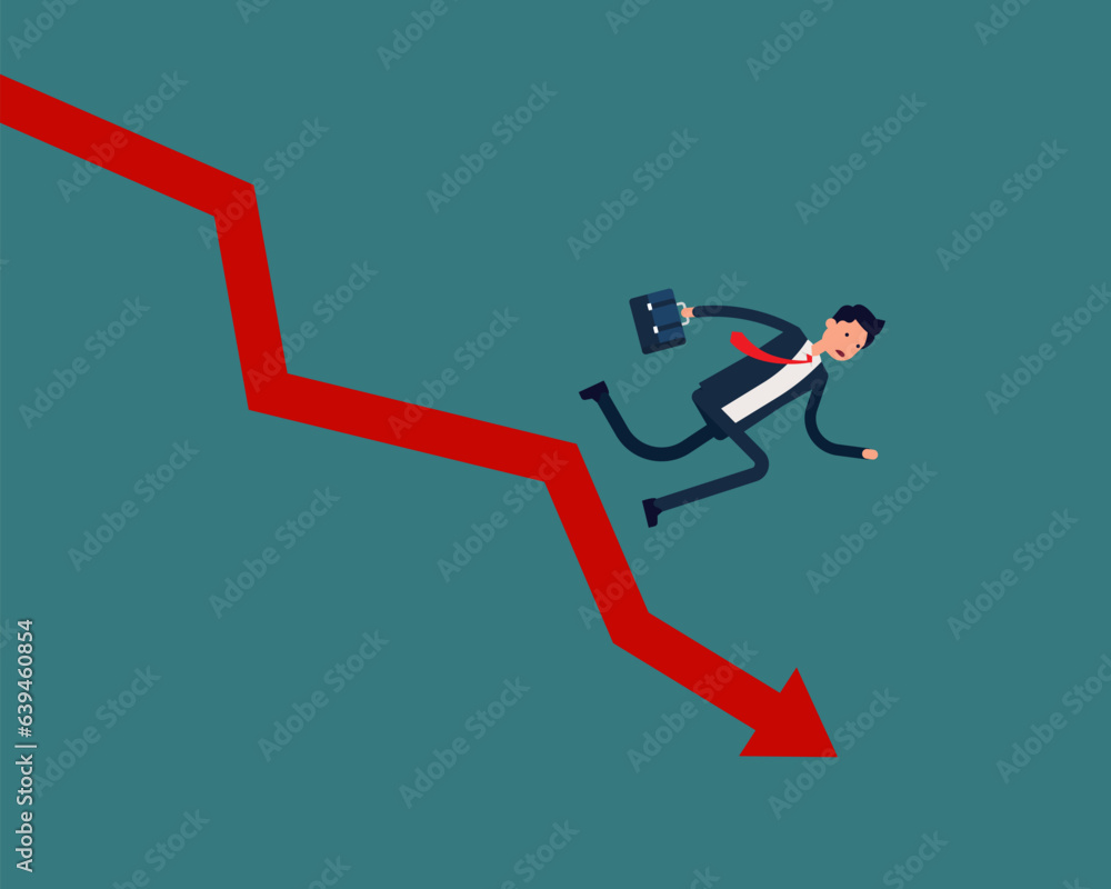Business with financial crisis. Economy failing concept Business with financial crisis. Economy failing concept