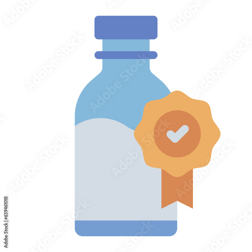 Milk Bootle top Quality Control flat icon