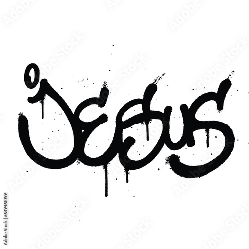 Graffiti spray paint Word Jesus Isolated Vector