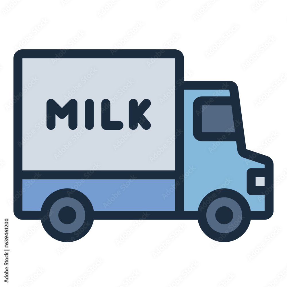 Milk Truck Transportation filled line icon