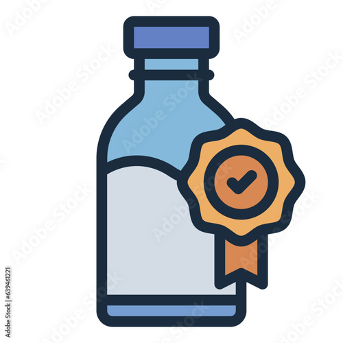 Milk Bootle top Quality Control filled line icon