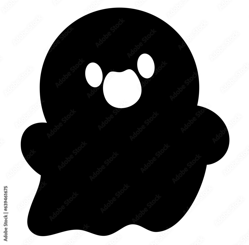 Cute kawaii ghost halloween cartoon silhouette Cute kawaii ghost halloween cartoon silhouette
