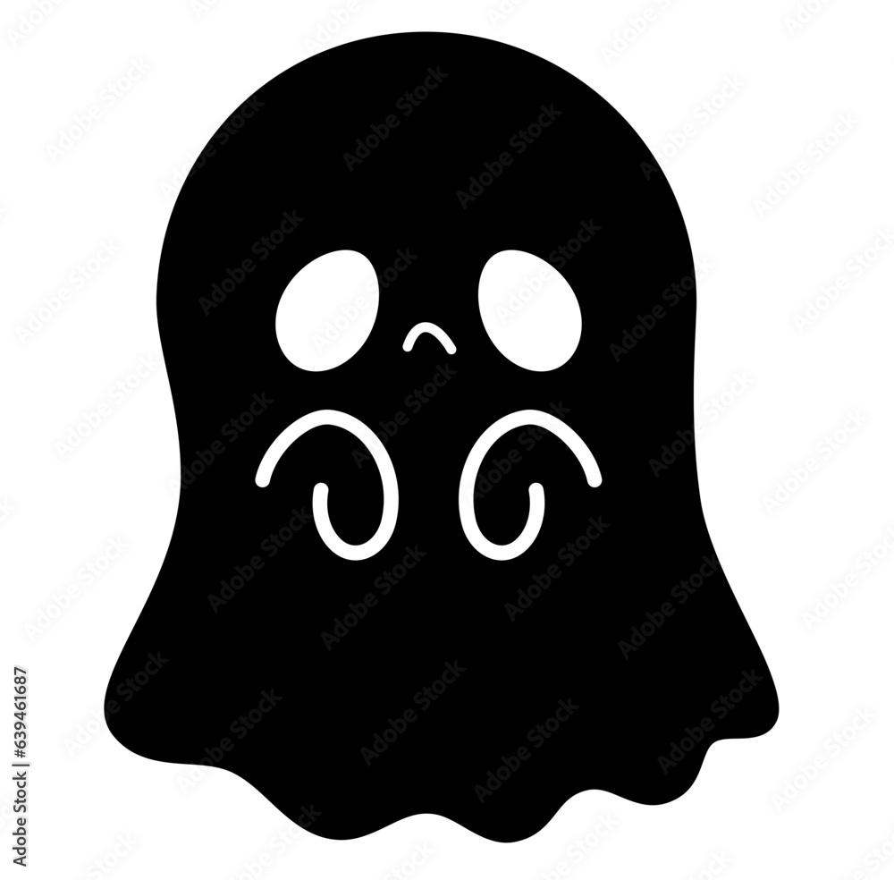 Cute kawaii ghost halloween cartoon silhouette Cute kawaii ghost halloween cartoon silhouette