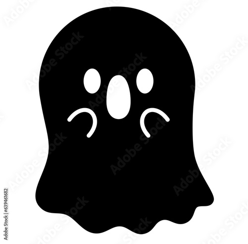 Cute kawaii ghost halloween cartoon silhouette 