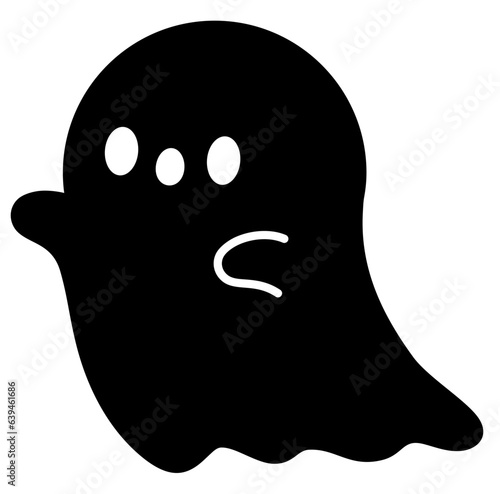 Cute kawaii ghost halloween cartoon silhouette 