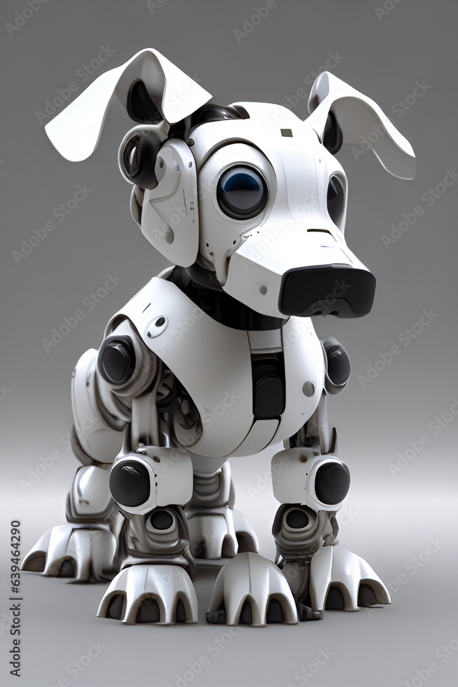 Robot on grey background. 3D rendering. AI 10 supported. Robot on grey background. 3D rendering. AI 10 supported.