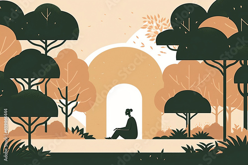 Person meditating at the park, Exercise, Health and Fitness, Meditatiion