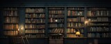 Blurred and Softened Image of Vintage Antique Library Books Arranged on Shelves, Ideal for Utilization as a Background in Video Conferencing Settings.