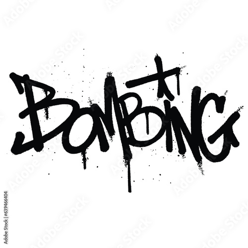 Graffiti spray paint Word Bombing Isolated Vector