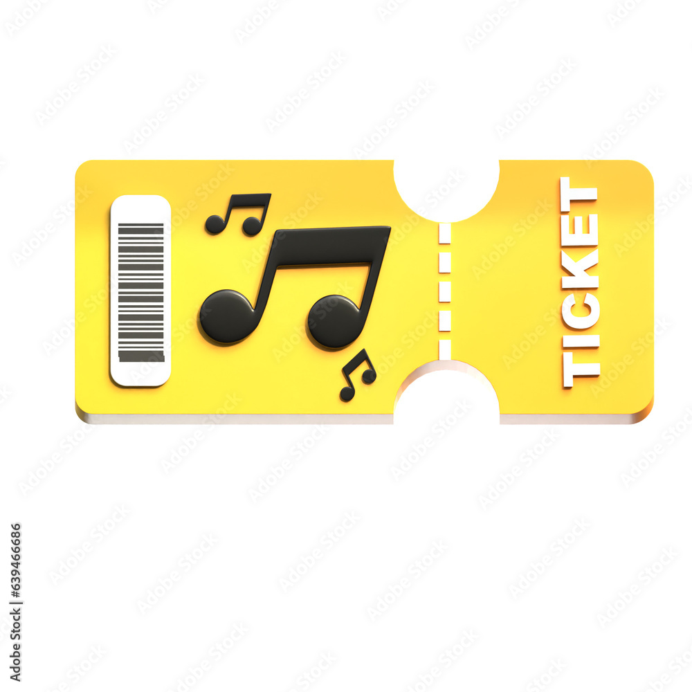 ticket concert 3d illustration ticket concert 3d illustration