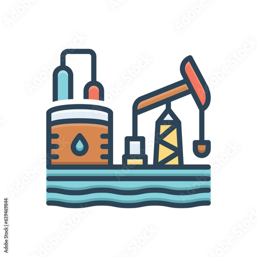 Color illustration icon for petroleum 