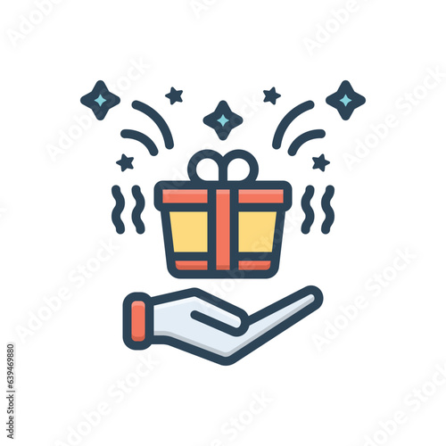 Color illustration icon for refers 