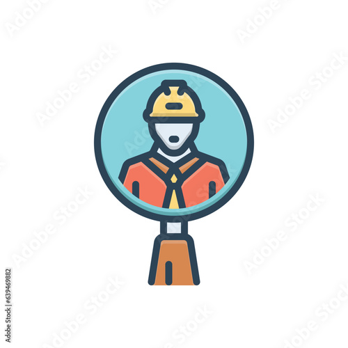 Color illustration icon for inspector 