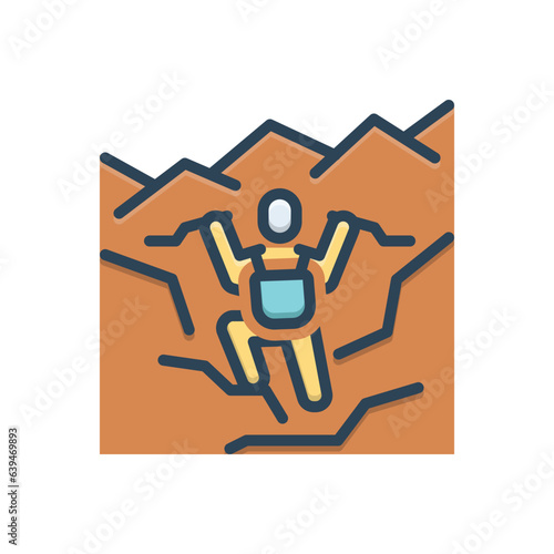 Color illustration icon for tries 
