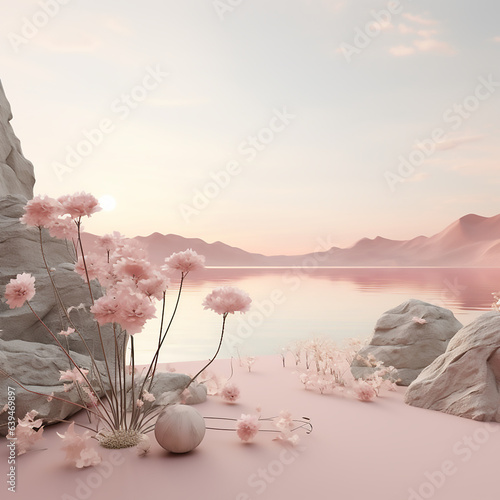 pink flower on aesthetic background