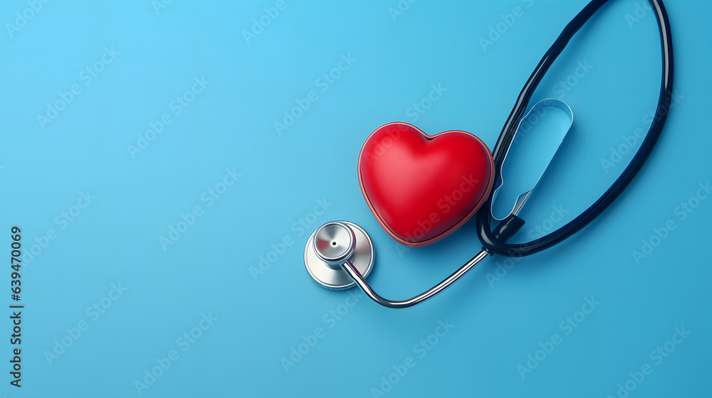 World Heart Day 3d Render Illustration with Red Heart and Stethoscope World Heart Day 3d Render Illustration with Red Heart and Stethoscope