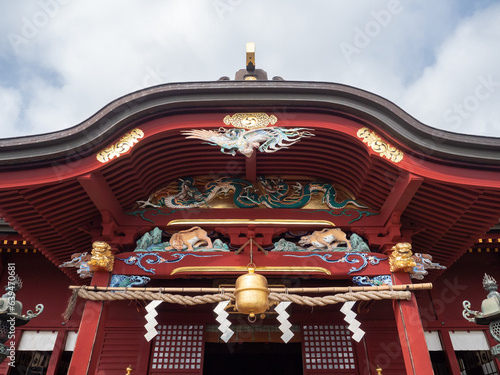 Obraz na plátně 武蔵御嶽神社の拝殿