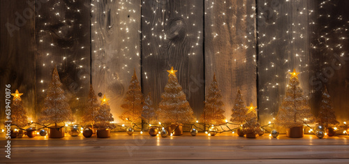 wooden board with lights on it, in an outdoor setting, in the style of decorative backgrounds