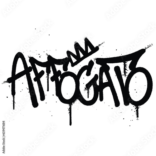 Graffiti spray paint Word Affogato Isolated Vector