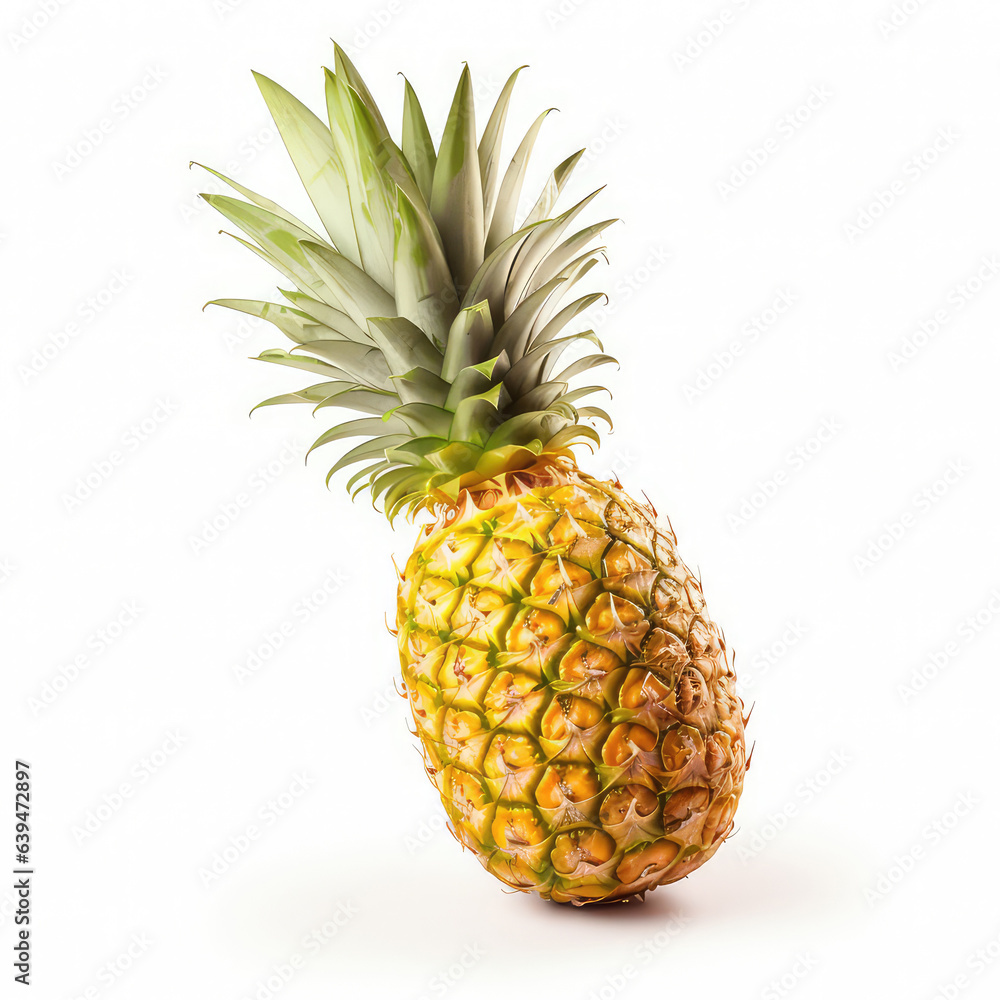 Pineapple levitate isolated on white background. (ai generated) Pineapple levitate isolated on white background. (ai generated)