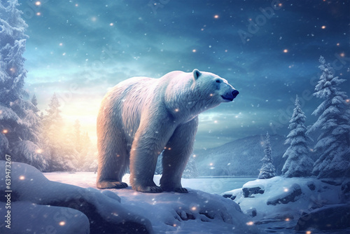 polar bear in the snow generative ai