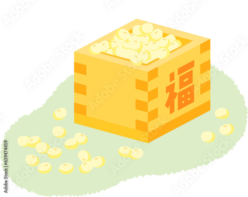 節分　枡に入れた福豆