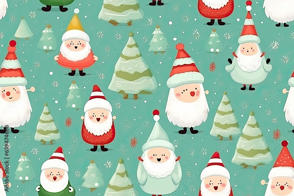 Happy New Year Christmas template pattern