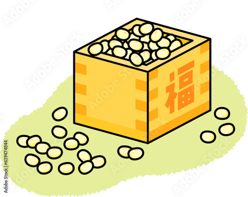 節分　枡に入れた福豆.