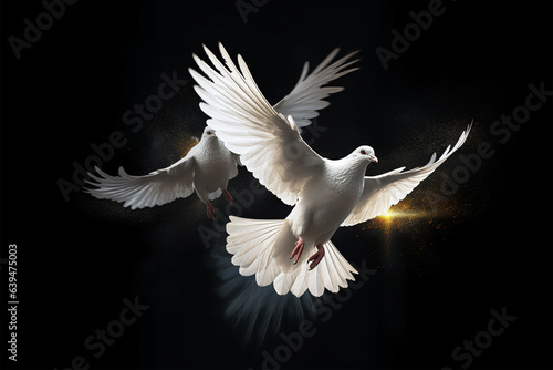 white dove on black generative ai